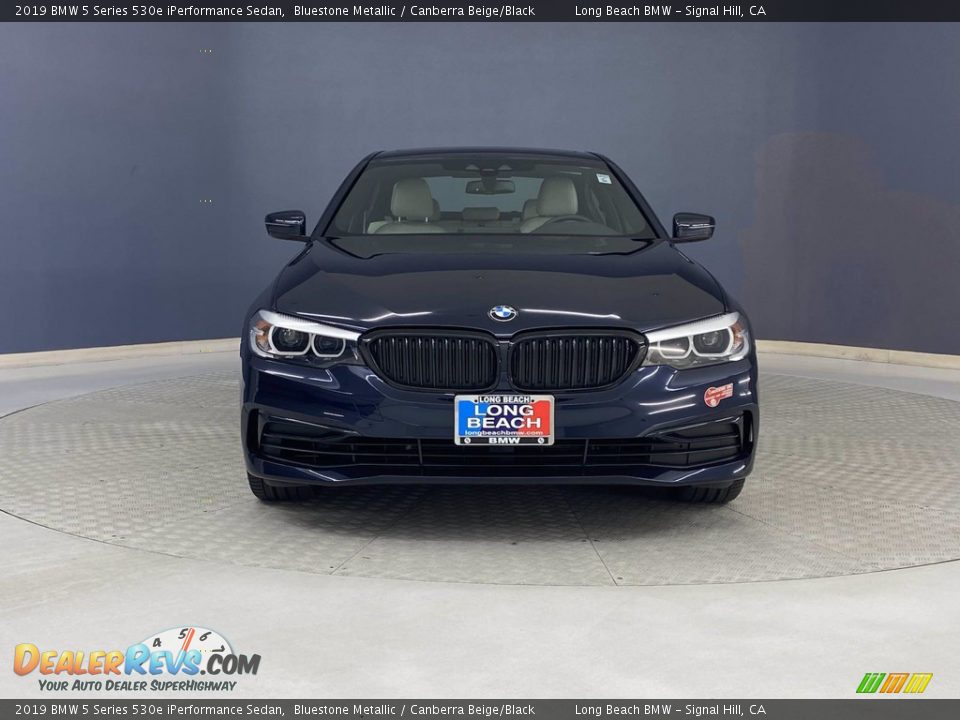 2019 BMW 5 Series 530e iPerformance Sedan Bluestone Metallic / Canberra Beige/Black Photo #2