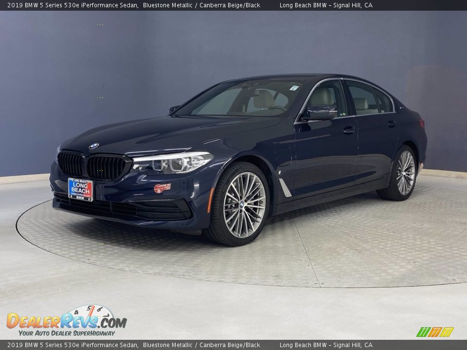 2019 BMW 5 Series 530e iPerformance Sedan Bluestone Metallic / Canberra Beige/Black Photo #3