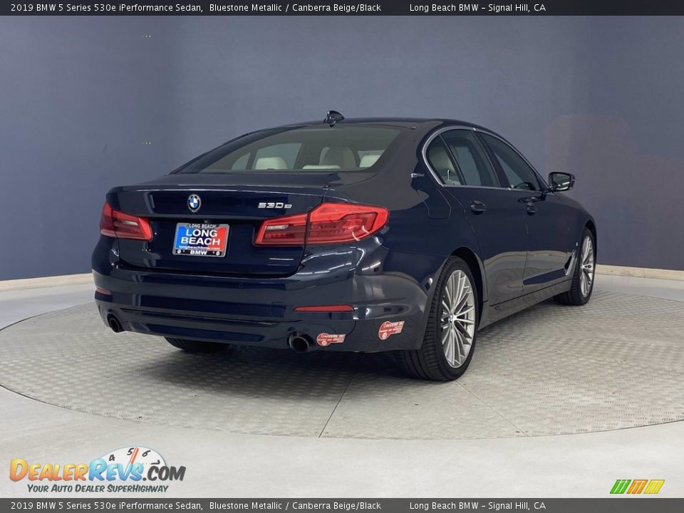 2019 BMW 5 Series 530e iPerformance Sedan Bluestone Metallic / Canberra Beige/Black Photo #5