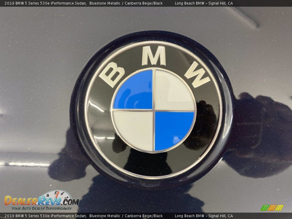 2019 BMW 5 Series 530e iPerformance Sedan Bluestone Metallic / Canberra Beige/Black Photo #8