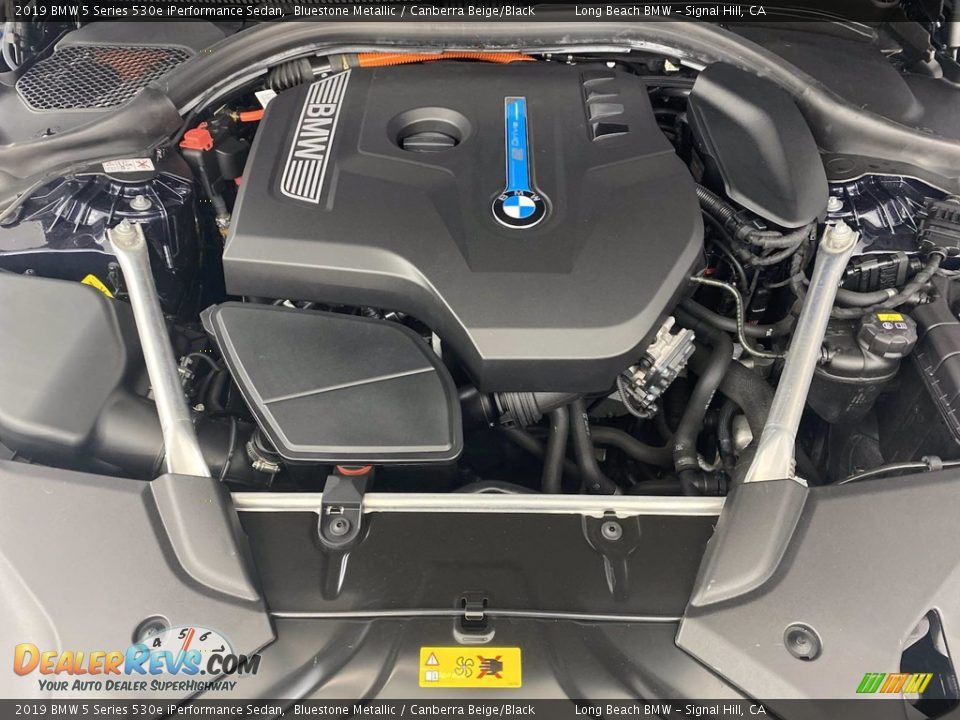 2019 BMW 5 Series 530e iPerformance Sedan Bluestone Metallic / Canberra Beige/Black Photo #12