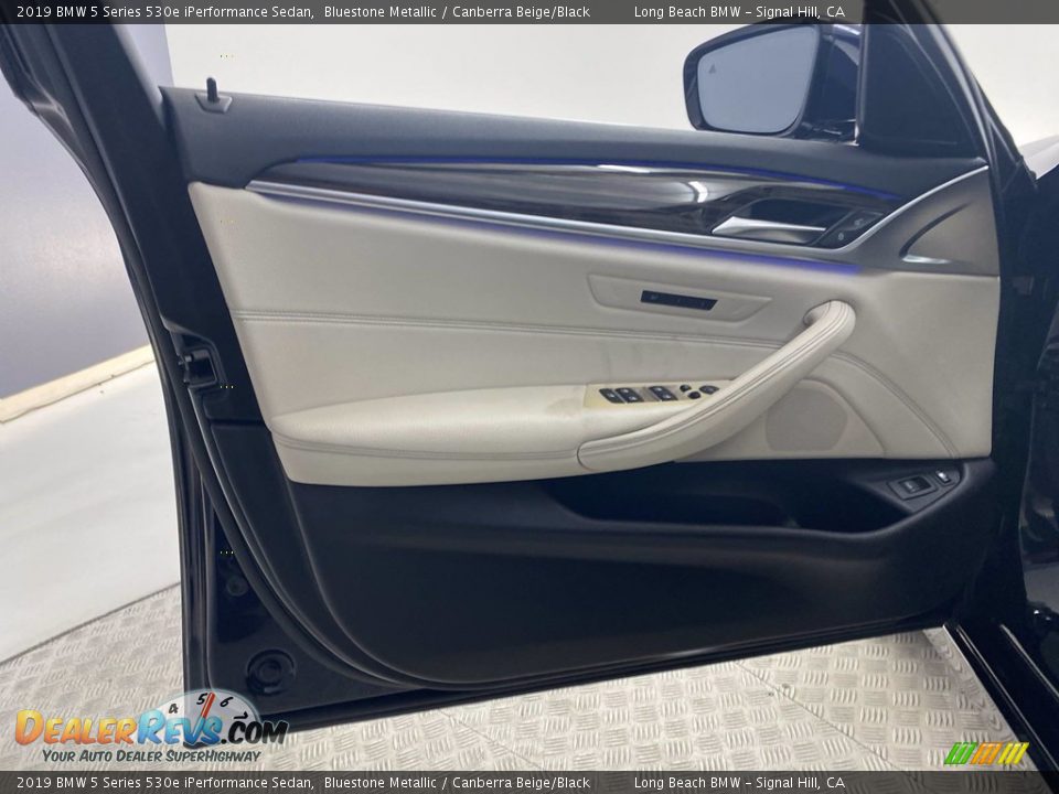 2019 BMW 5 Series 530e iPerformance Sedan Bluestone Metallic / Canberra Beige/Black Photo #13