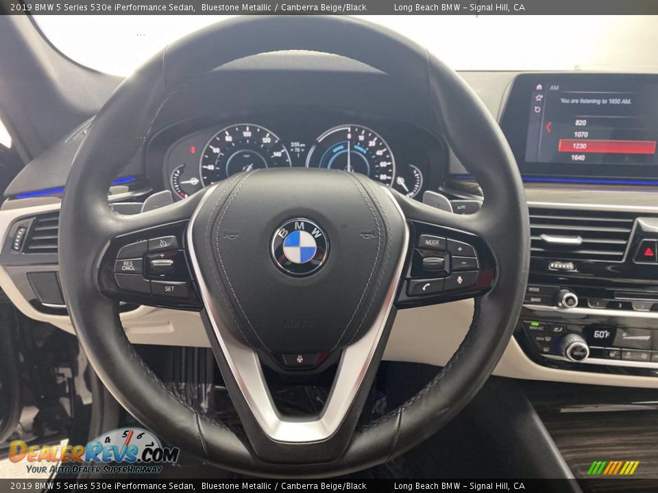 2019 BMW 5 Series 530e iPerformance Sedan Bluestone Metallic / Canberra Beige/Black Photo #18