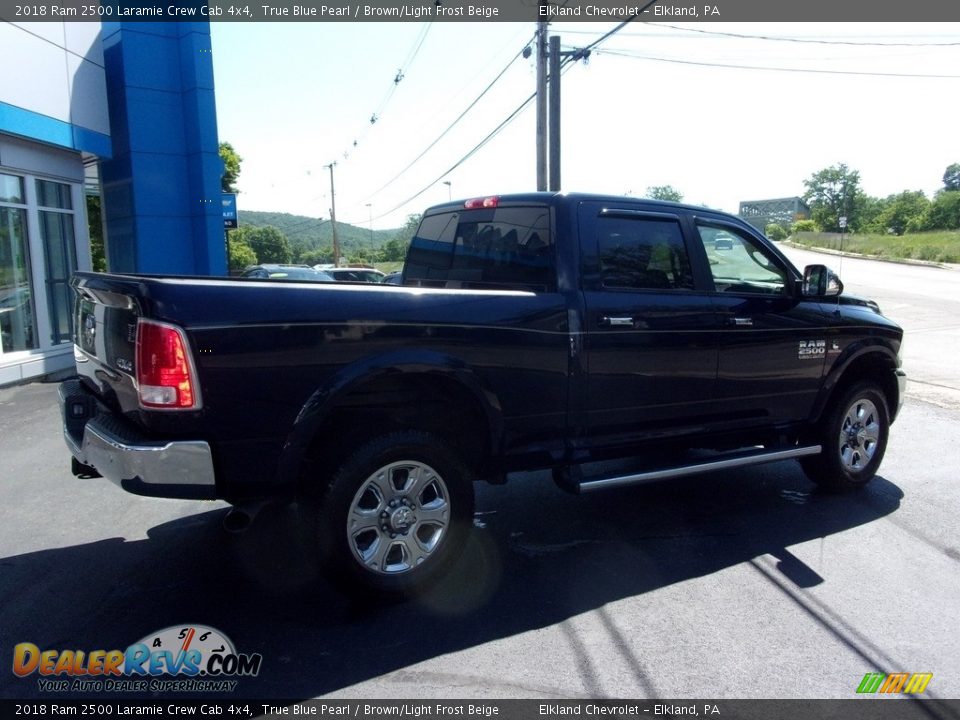 2018 Ram 2500 Laramie Crew Cab 4x4 True Blue Pearl / Brown/Light Frost Beige Photo #3