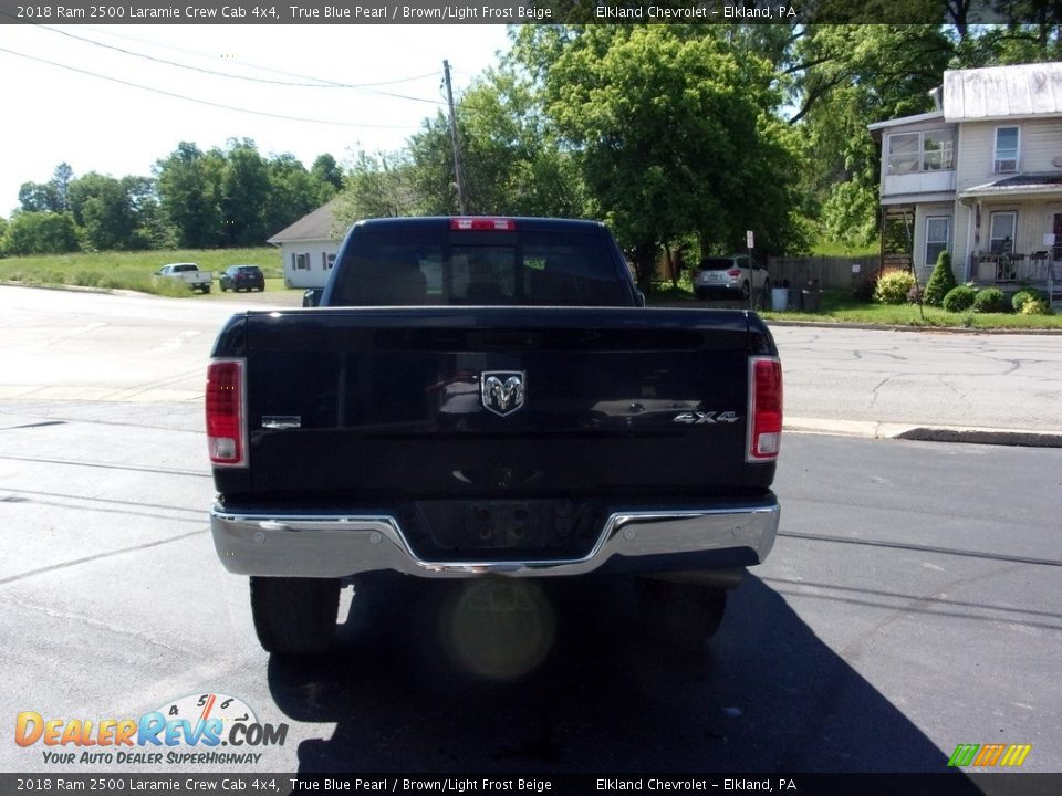 2018 Ram 2500 Laramie Crew Cab 4x4 True Blue Pearl / Brown/Light Frost Beige Photo #4