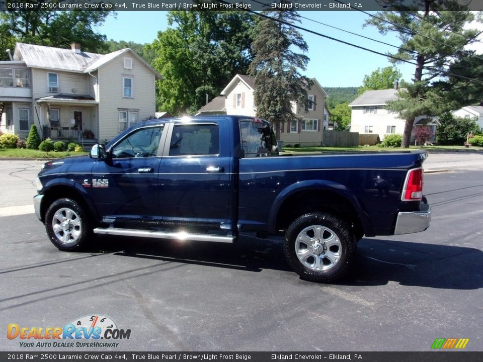 2018 Ram 2500 Laramie Crew Cab 4x4 True Blue Pearl / Brown/Light Frost Beige Photo #5