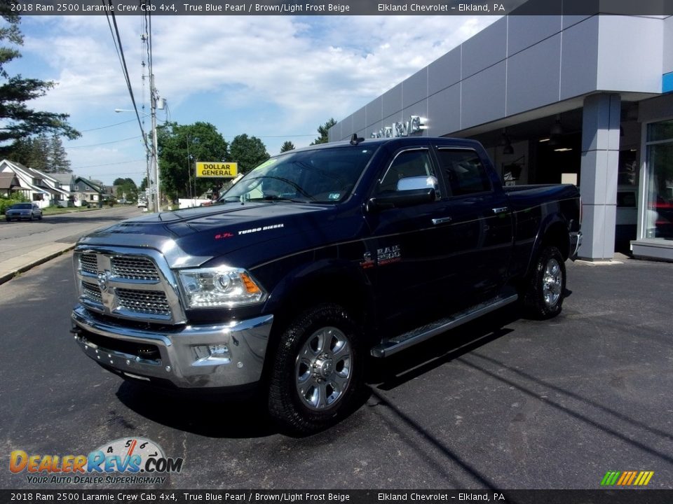 2018 Ram 2500 Laramie Crew Cab 4x4 True Blue Pearl / Brown/Light Frost Beige Photo #7