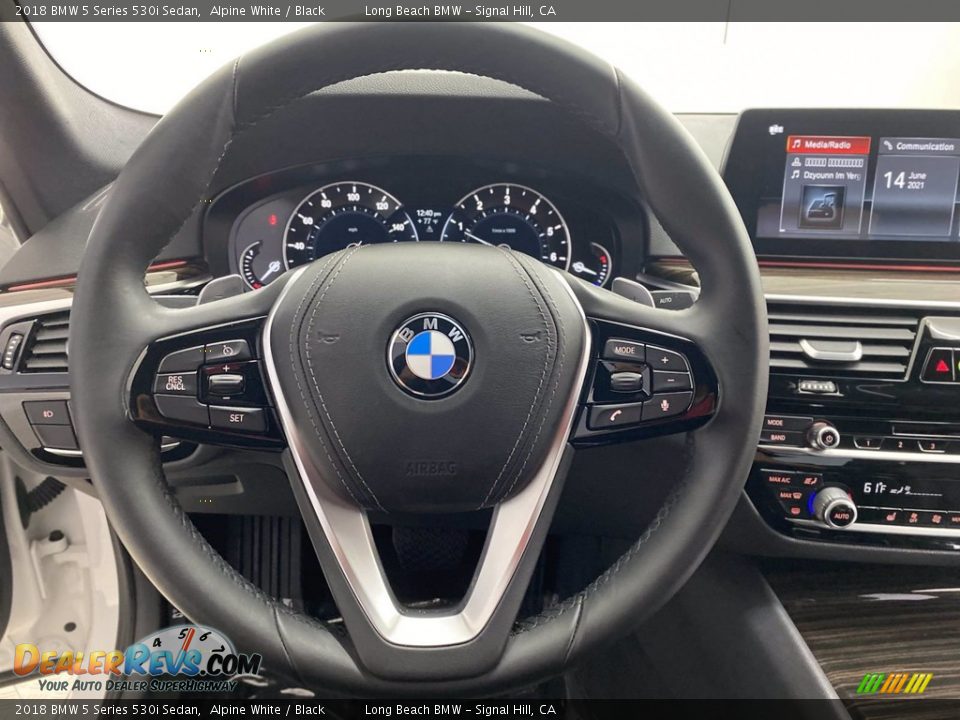 2018 BMW 5 Series 530i Sedan Alpine White / Black Photo #18