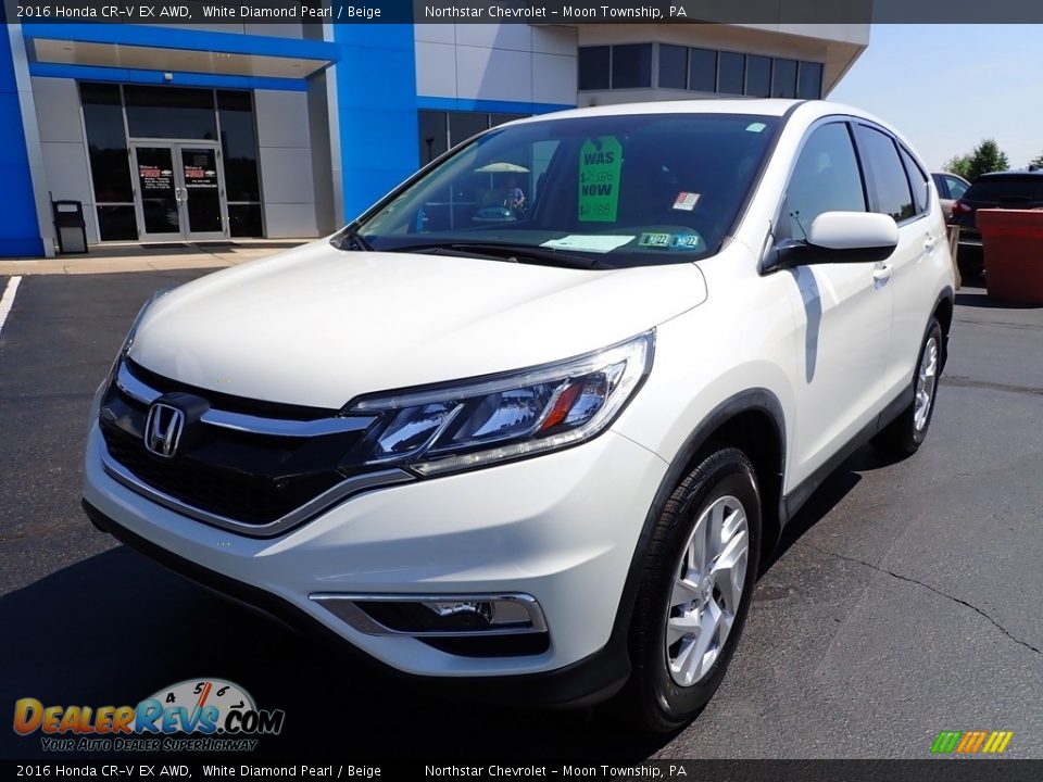 2016 Honda CR-V EX AWD White Diamond Pearl / Beige Photo #2