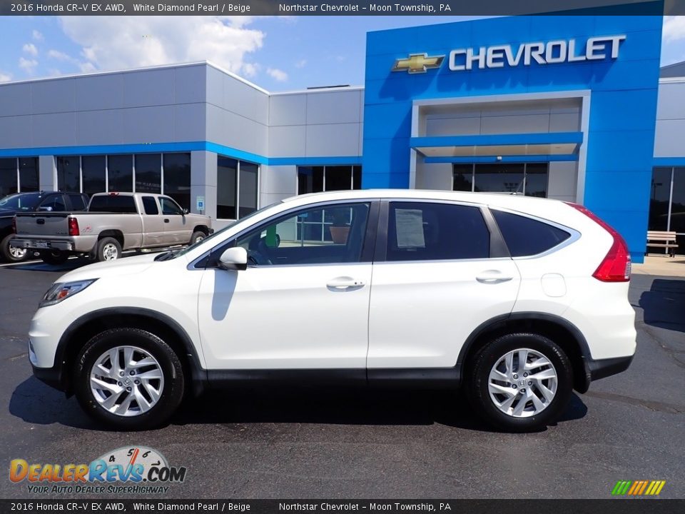 White Diamond Pearl 2016 Honda CR-V EX AWD Photo #3