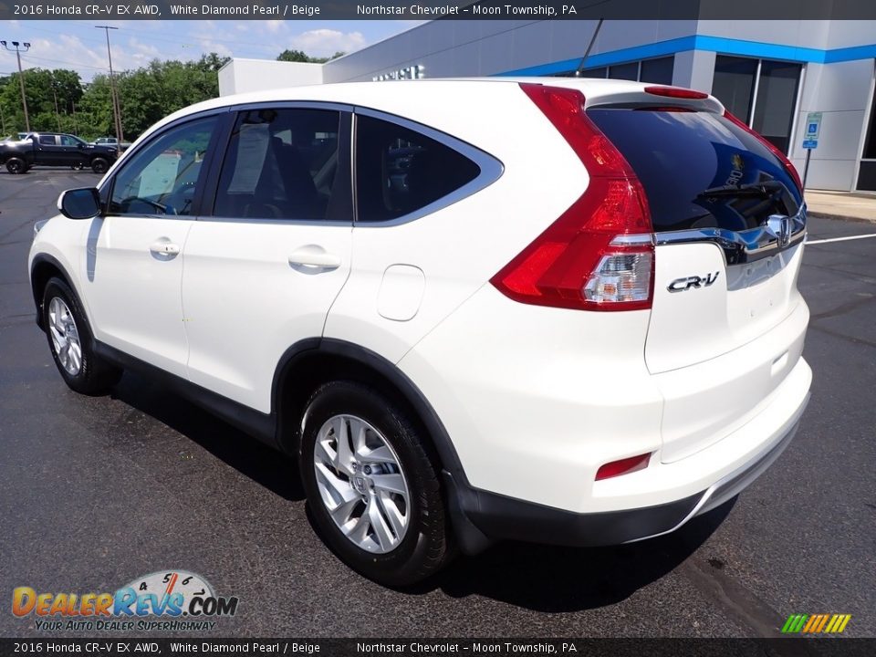 2016 Honda CR-V EX AWD White Diamond Pearl / Beige Photo #4
