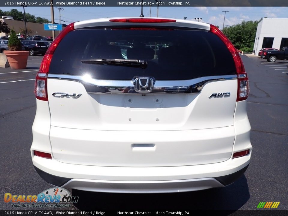 2016 Honda CR-V EX AWD White Diamond Pearl / Beige Photo #6