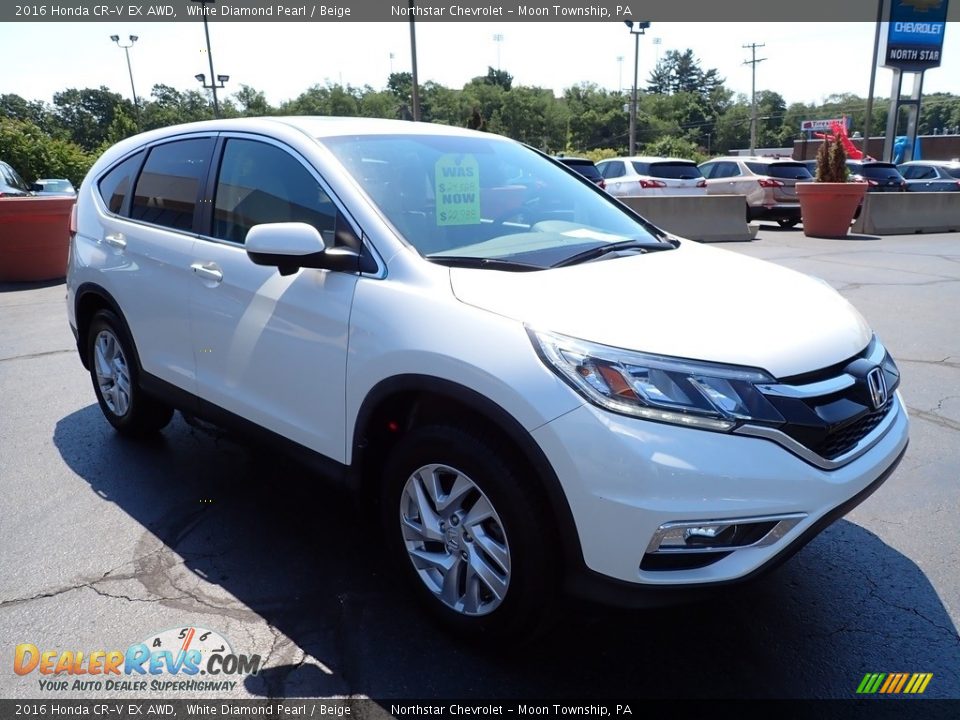 White Diamond Pearl 2016 Honda CR-V EX AWD Photo #11