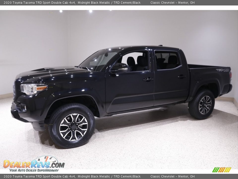 2020 Toyota Tacoma TRD Sport Double Cab 4x4 Midnight Black Metallic / TRD Cement/Black Photo #3