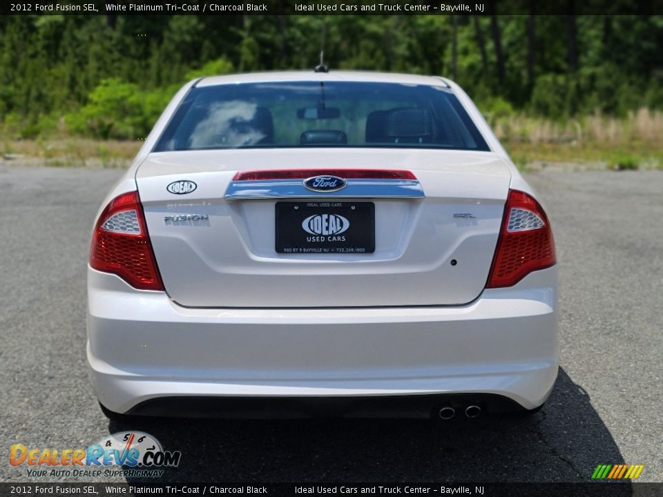 2012 Ford Fusion SEL White Platinum Tri-Coat / Charcoal Black Photo #4