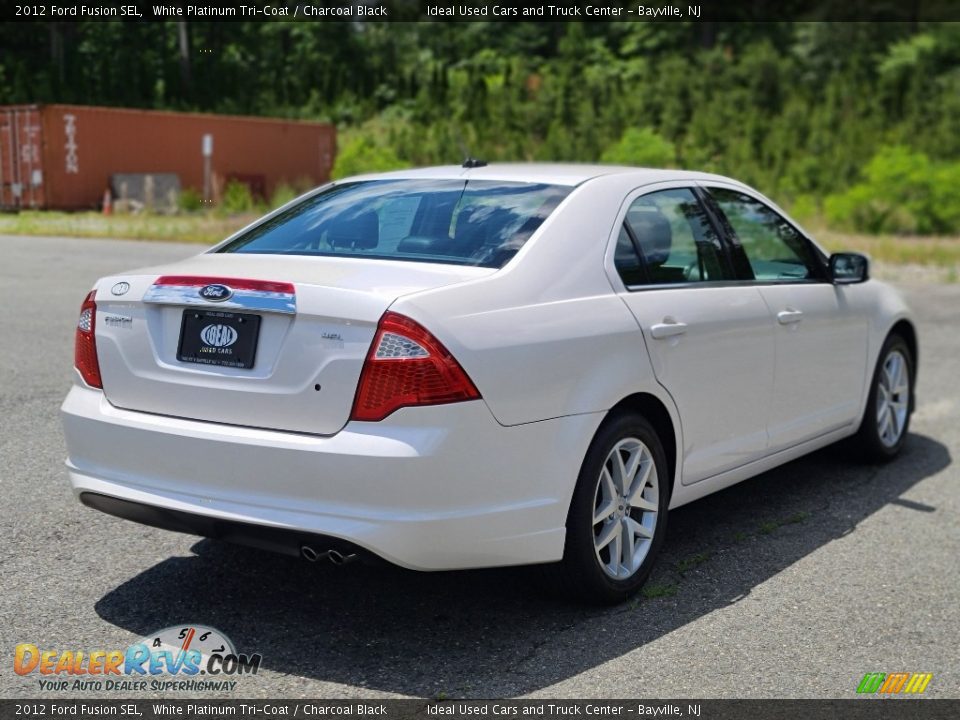 2012 Ford Fusion SEL White Platinum Tri-Coat / Charcoal Black Photo #5