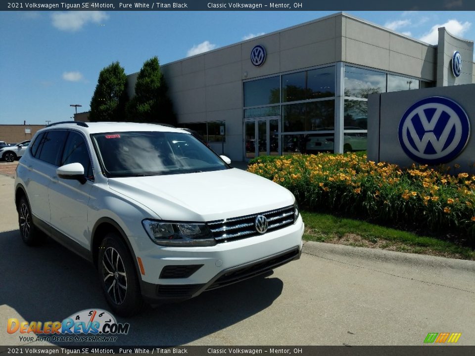 2021 Volkswagen Tiguan SE 4Motion Pure White / Titan Black Photo #1