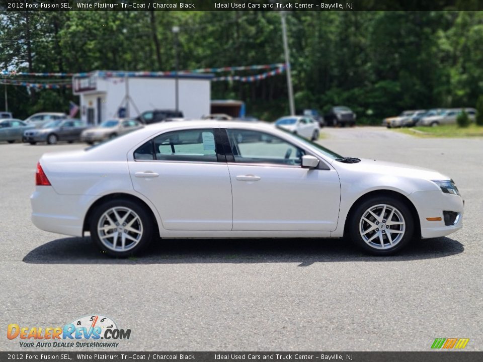 2012 Ford Fusion SEL White Platinum Tri-Coat / Charcoal Black Photo #6