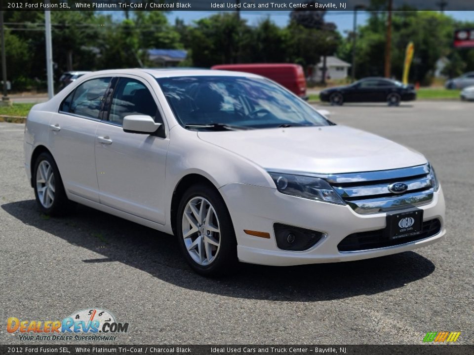 2012 Ford Fusion SEL White Platinum Tri-Coat / Charcoal Black Photo #7