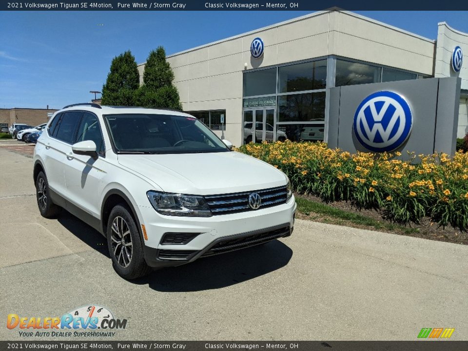 2021 Volkswagen Tiguan SE 4Motion Pure White / Storm Gray Photo #1
