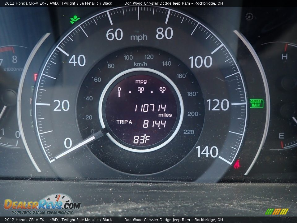 2012 Honda CR-V EX-L 4WD Twilight Blue Metallic / Black Photo #14