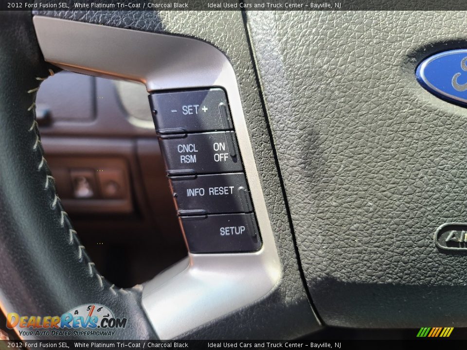 2012 Ford Fusion SEL White Platinum Tri-Coat / Charcoal Black Photo #22