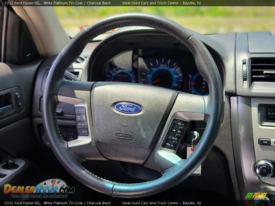 2012 Ford Fusion SEL White Platinum Tri-Coat / Charcoal Black Photo #24