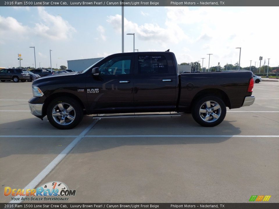2016 Ram 1500 Lone Star Crew Cab Luxury Brown Pearl / Canyon Brown/Light Frost Beige Photo #4