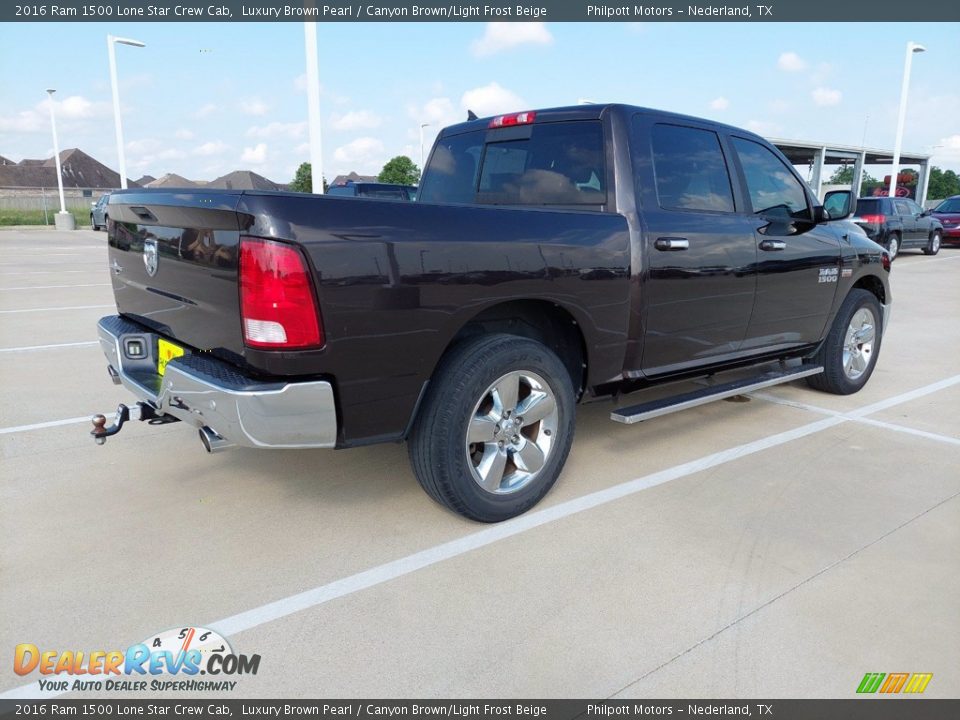 2016 Ram 1500 Lone Star Crew Cab Luxury Brown Pearl / Canyon Brown/Light Frost Beige Photo #7