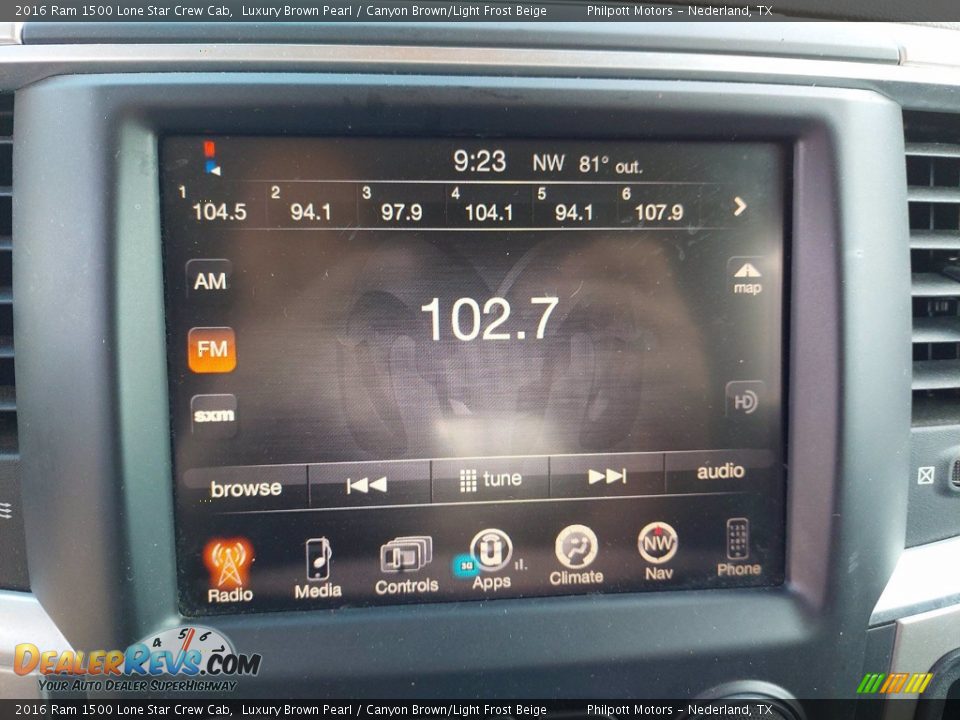 Audio System of 2016 Ram 1500 Lone Star Crew Cab Photo #19