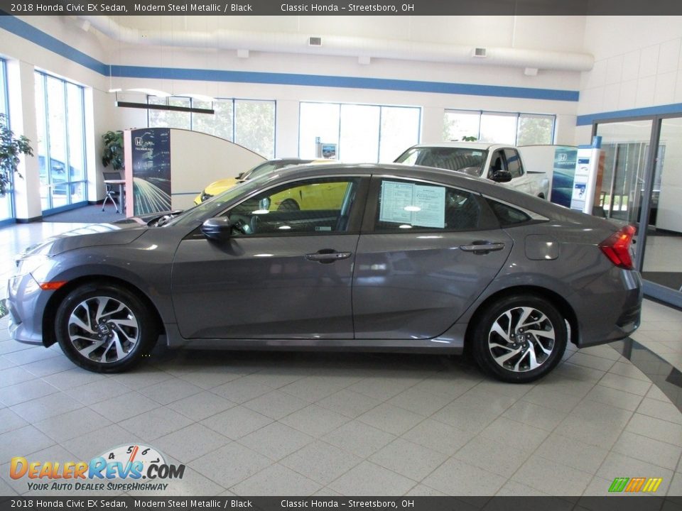 2018 Honda Civic EX Sedan Modern Steel Metallic / Black Photo #10