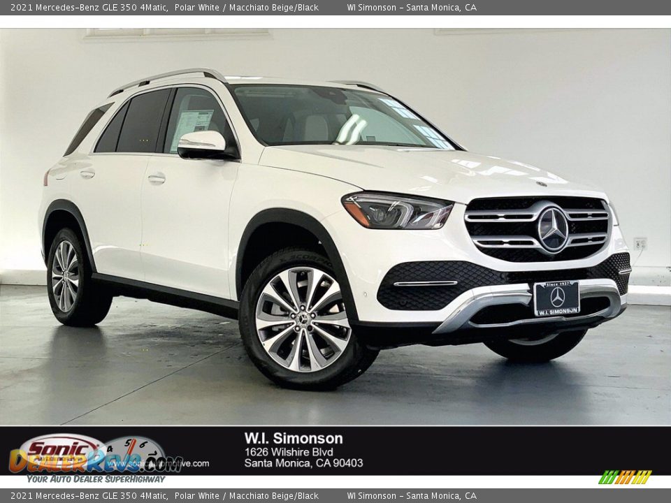 2021 Mercedes-Benz GLE 350 4Matic Polar White / Macchiato Beige/Black Photo #1