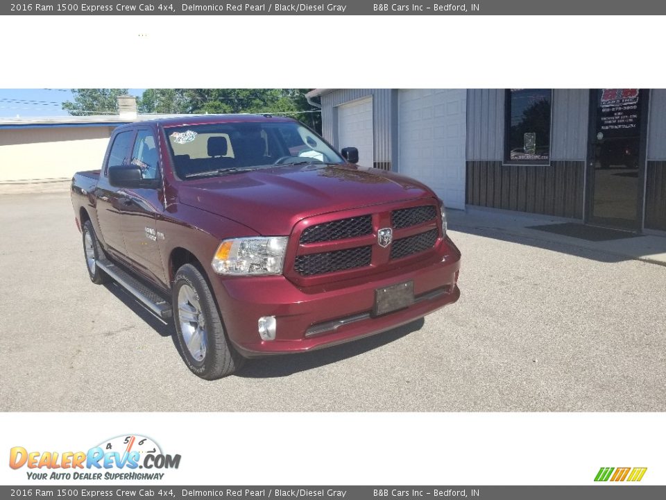 2016 Ram 1500 Express Crew Cab 4x4 Delmonico Red Pearl / Black/Diesel Gray Photo #2