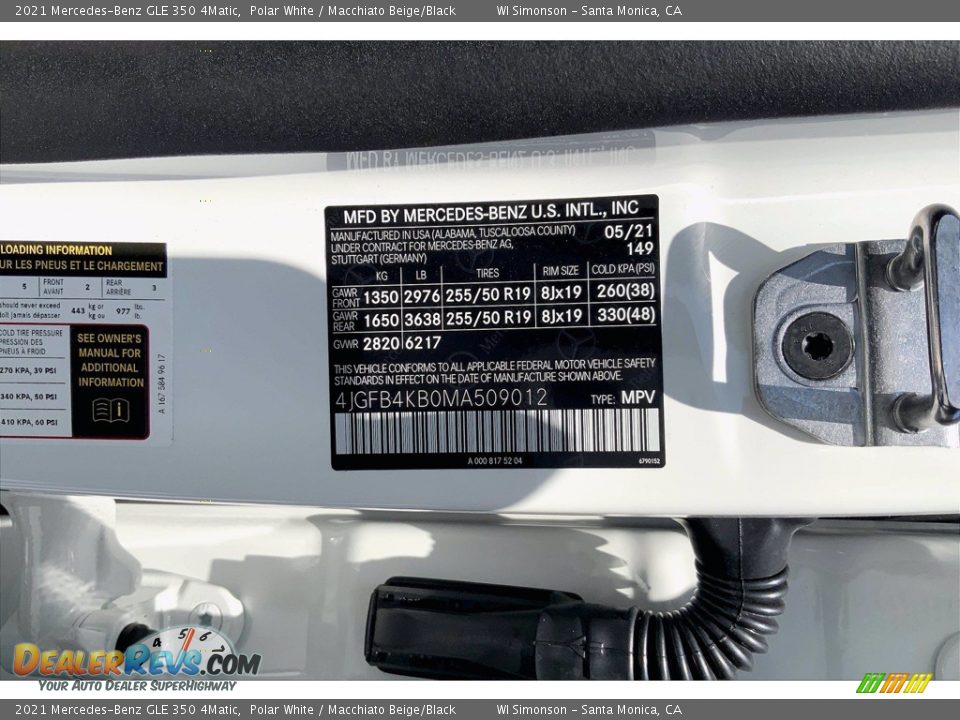 2021 Mercedes-Benz GLE 350 4Matic Polar White / Macchiato Beige/Black Photo #11