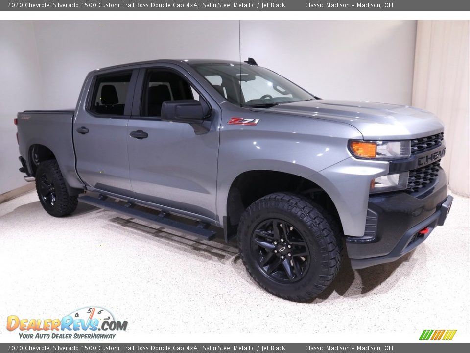 2020 Chevrolet Silverado 1500 Custom Trail Boss Double Cab 4x4 Satin Steel Metallic / Jet Black Photo #1