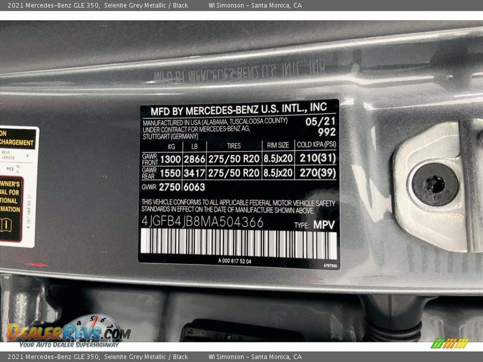 2021 Mercedes-Benz GLE 350 Selenite Grey Metallic / Black Photo #11