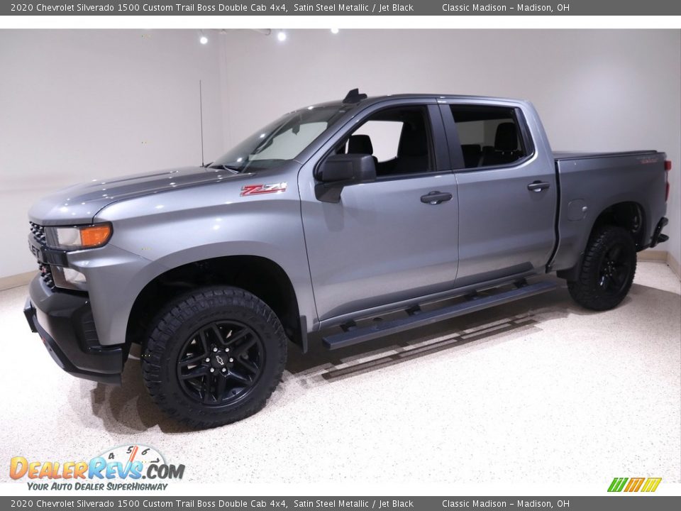 2020 Chevrolet Silverado 1500 Custom Trail Boss Double Cab 4x4 Satin Steel Metallic / Jet Black Photo #3