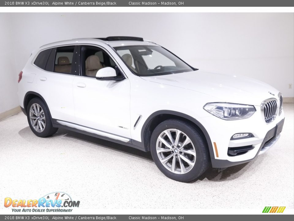2018 BMW X3 xDrive30i Alpine White / Canberra Beige/Black Photo #1