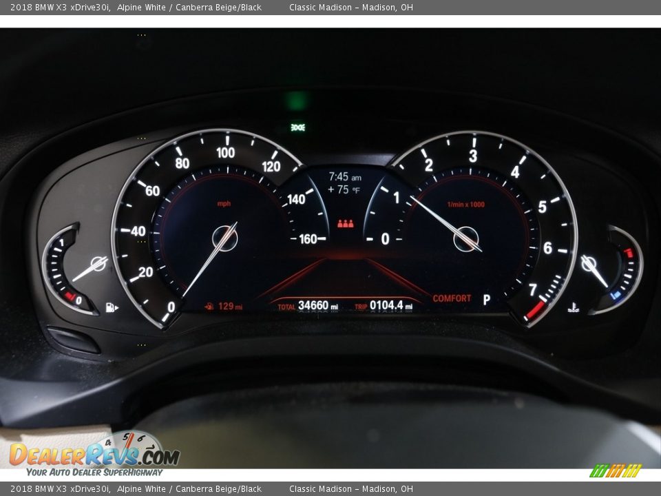 2018 BMW X3 xDrive30i Alpine White / Canberra Beige/Black Photo #8