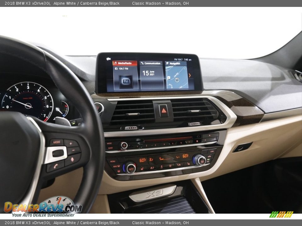 2018 BMW X3 xDrive30i Alpine White / Canberra Beige/Black Photo #9