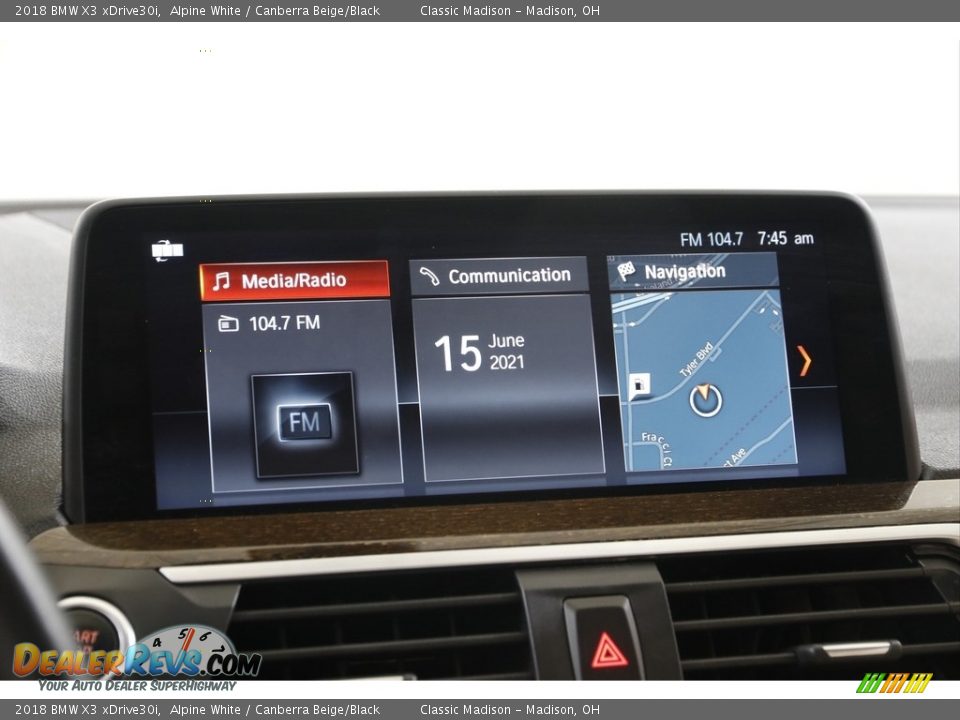 2018 BMW X3 xDrive30i Alpine White / Canberra Beige/Black Photo #10