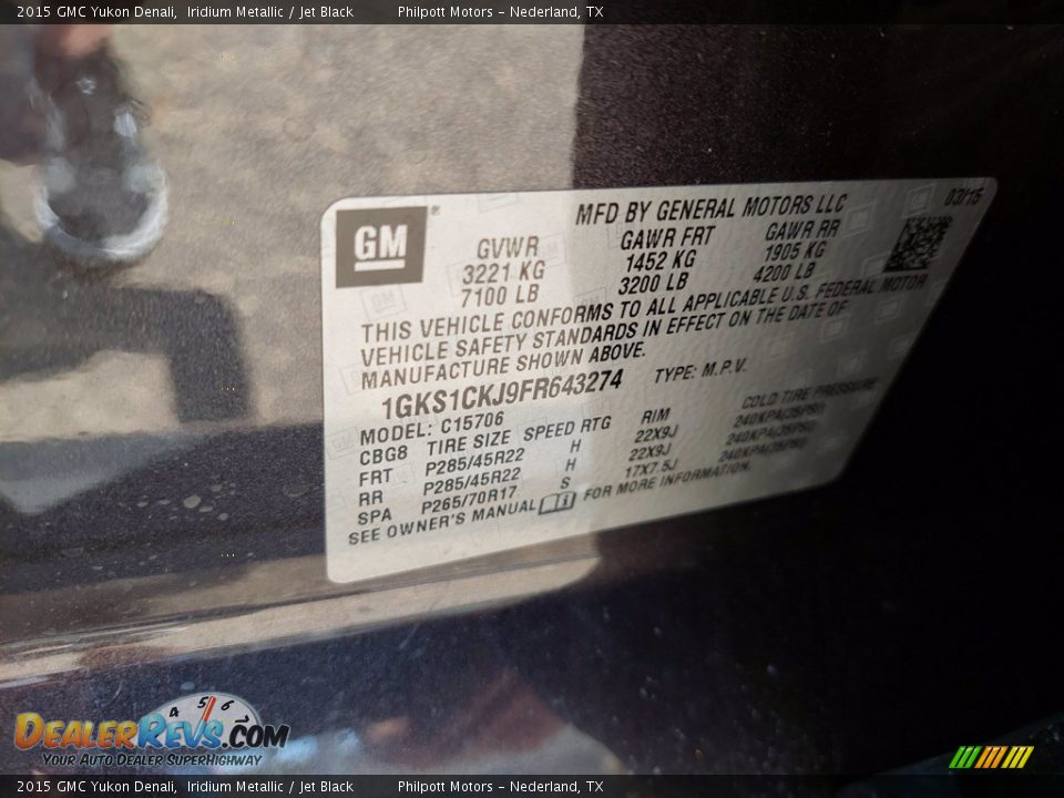2015 GMC Yukon Denali Iridium Metallic / Jet Black Photo #30