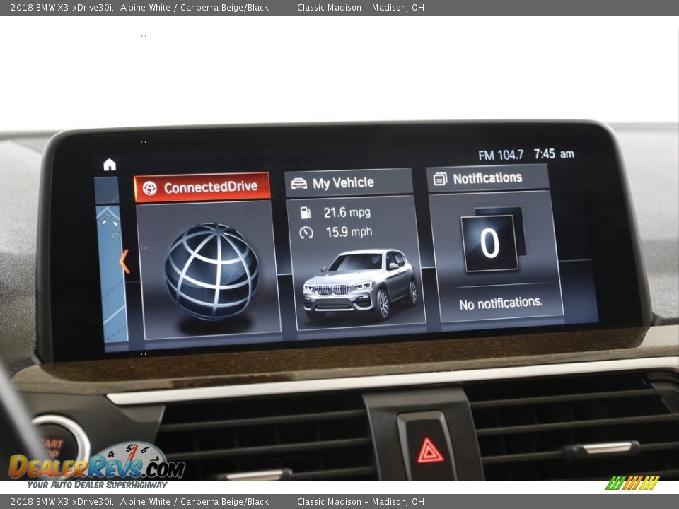 2018 BMW X3 xDrive30i Alpine White / Canberra Beige/Black Photo #11