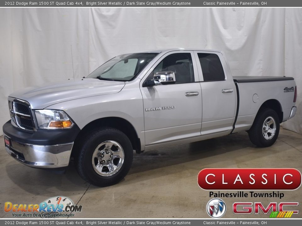 2012 Dodge Ram 1500 ST Quad Cab 4x4 Bright Silver Metallic / Dark Slate Gray/Medium Graystone Photo #1