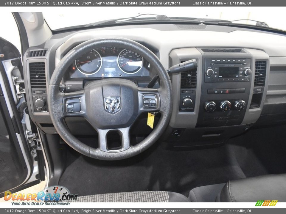 2012 Dodge Ram 1500 ST Quad Cab 4x4 Bright Silver Metallic / Dark Slate Gray/Medium Graystone Photo #12