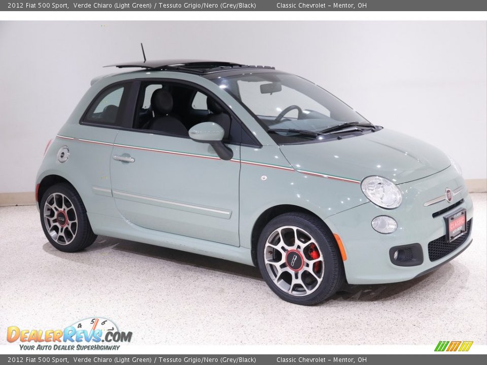 2012 Fiat 500 Sport Verde Chiaro (Light Green) / Tessuto Grigio/Nero (Grey/Black) Photo #1