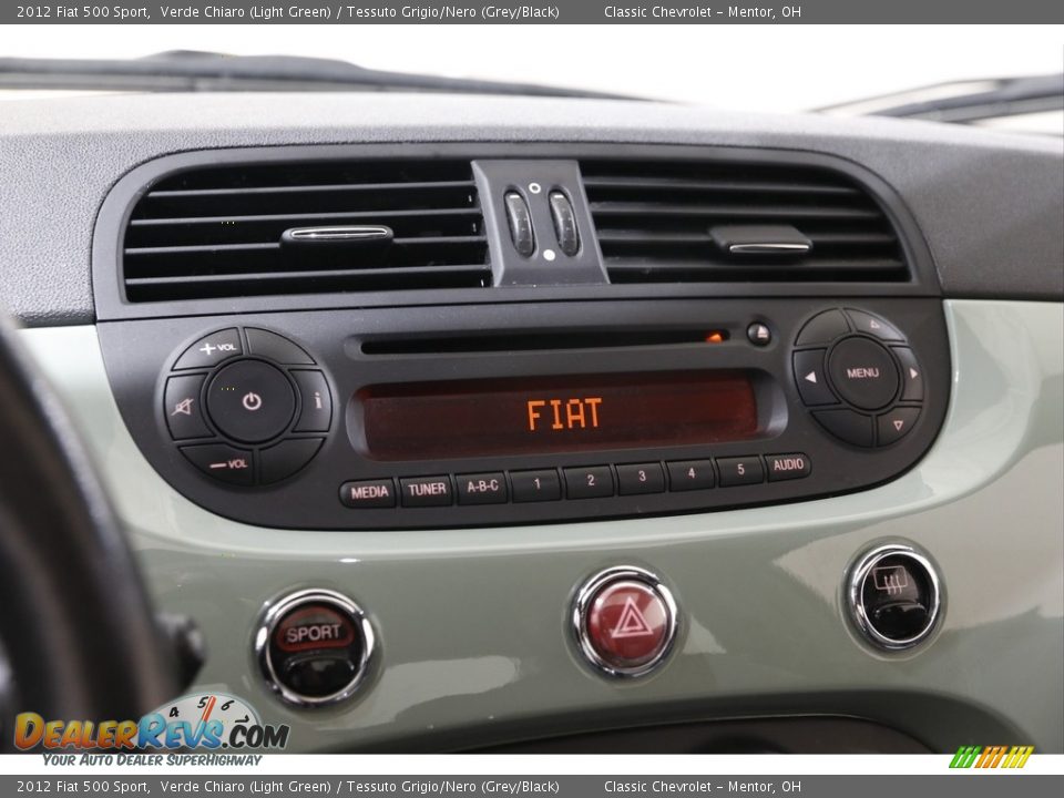 2012 Fiat 500 Sport Verde Chiaro (Light Green) / Tessuto Grigio/Nero (Grey/Black) Photo #9