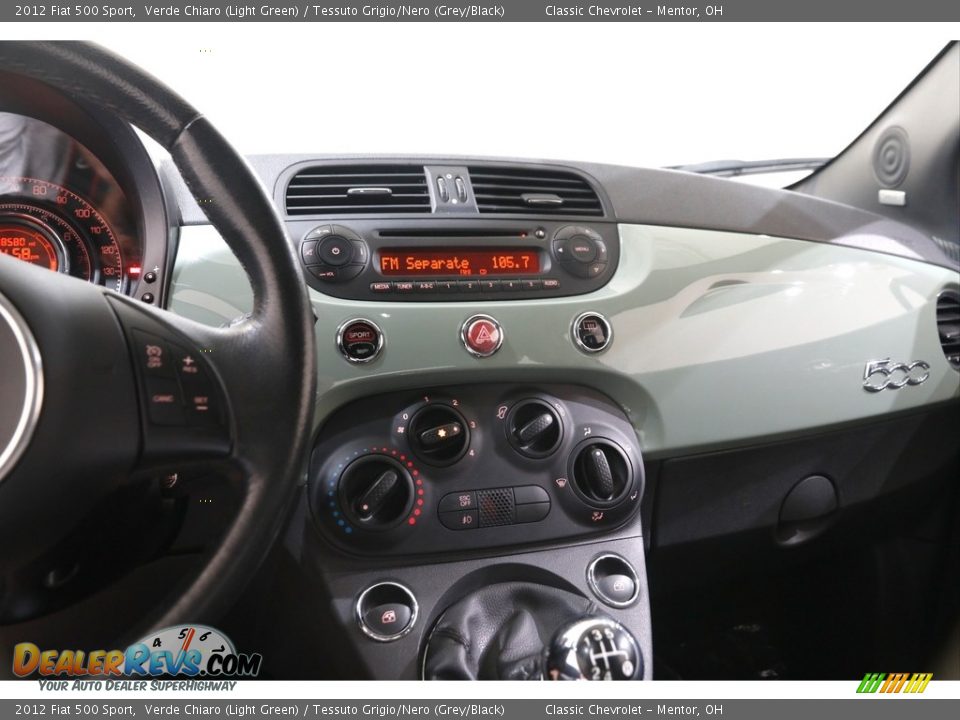 2012 Fiat 500 Sport Verde Chiaro (Light Green) / Tessuto Grigio/Nero (Grey/Black) Photo #10