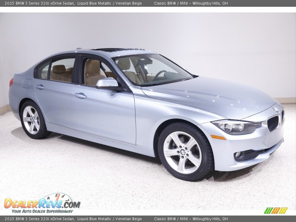 2015 BMW 3 Series 320i xDrive Sedan Liquid Blue Metallic / Venetian Beige Photo #1