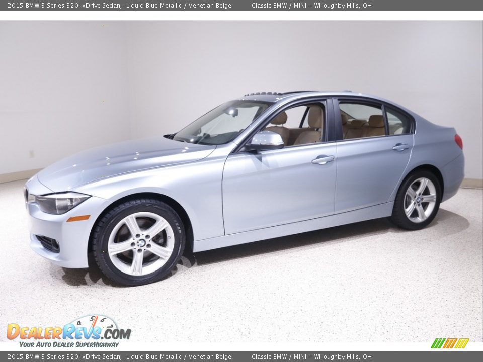 2015 BMW 3 Series 320i xDrive Sedan Liquid Blue Metallic / Venetian Beige Photo #3